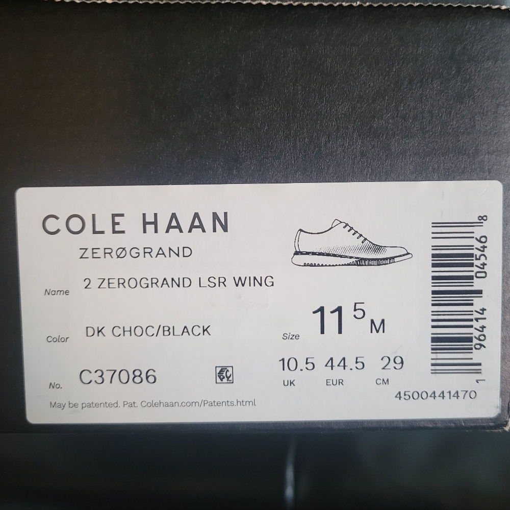 Cole Haan 2 Zerogrand LSR Wing Dark Chocolate/Black - Picture 3 of 10